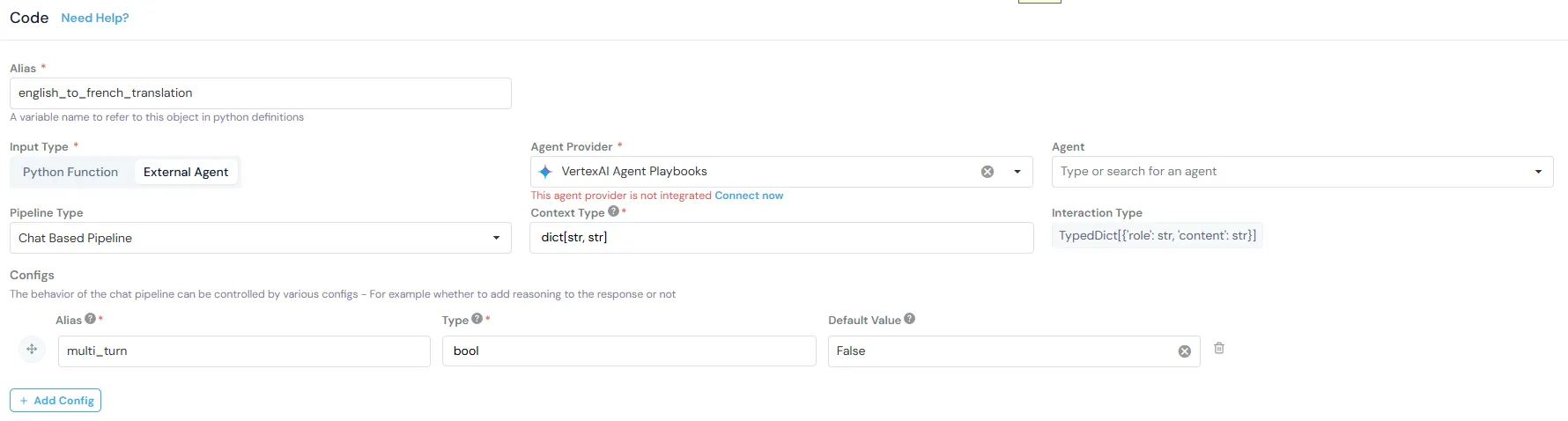 Pipeline Code Configuration