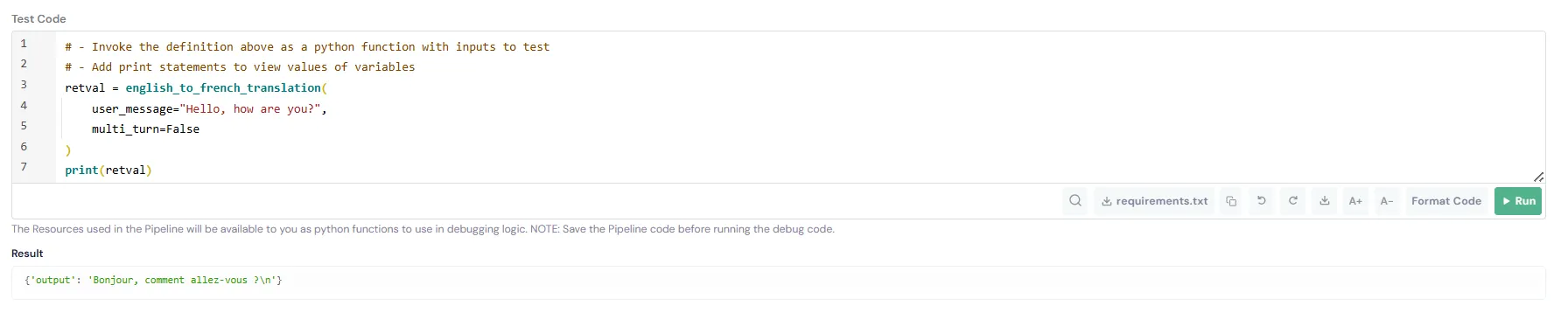 Test Code